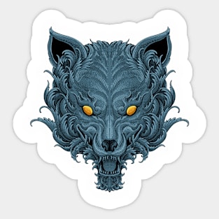 Head of wolf in cold blue Sticker